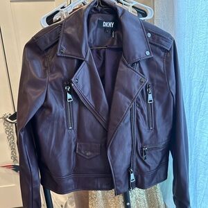 DKNY Purple Leather Jacket